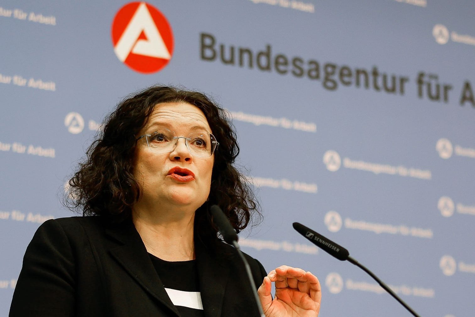 Andrea Nahles, Vorstandsvorsitzende der Bundesagentur für Arbeit: Die Arbeitslosenquote ist zuletzt gestiegen.