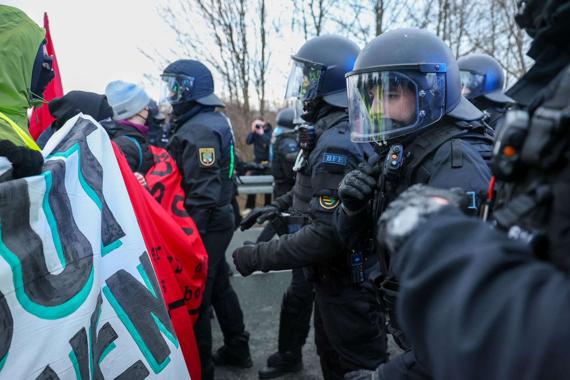 AfD-Parteitag Riesa - Proteste