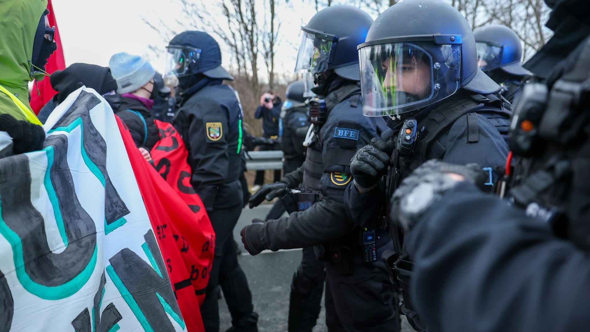 AfD-Parteitag Riesa - Proteste