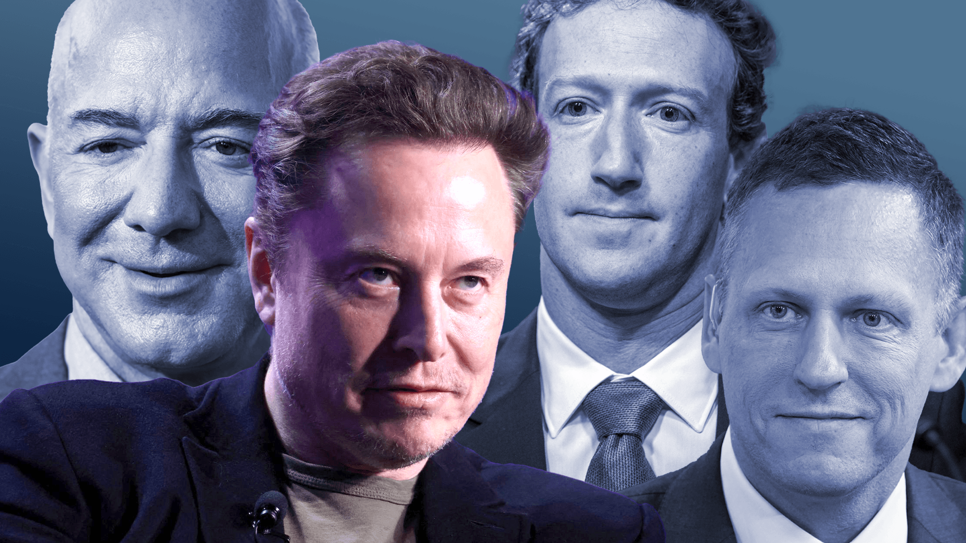 Jeff Bezos, Elon Musk, Mark Zuckerberg und Peter Thiel: Die Techmilliardäre suchen die Nähe zu Donald Trump.