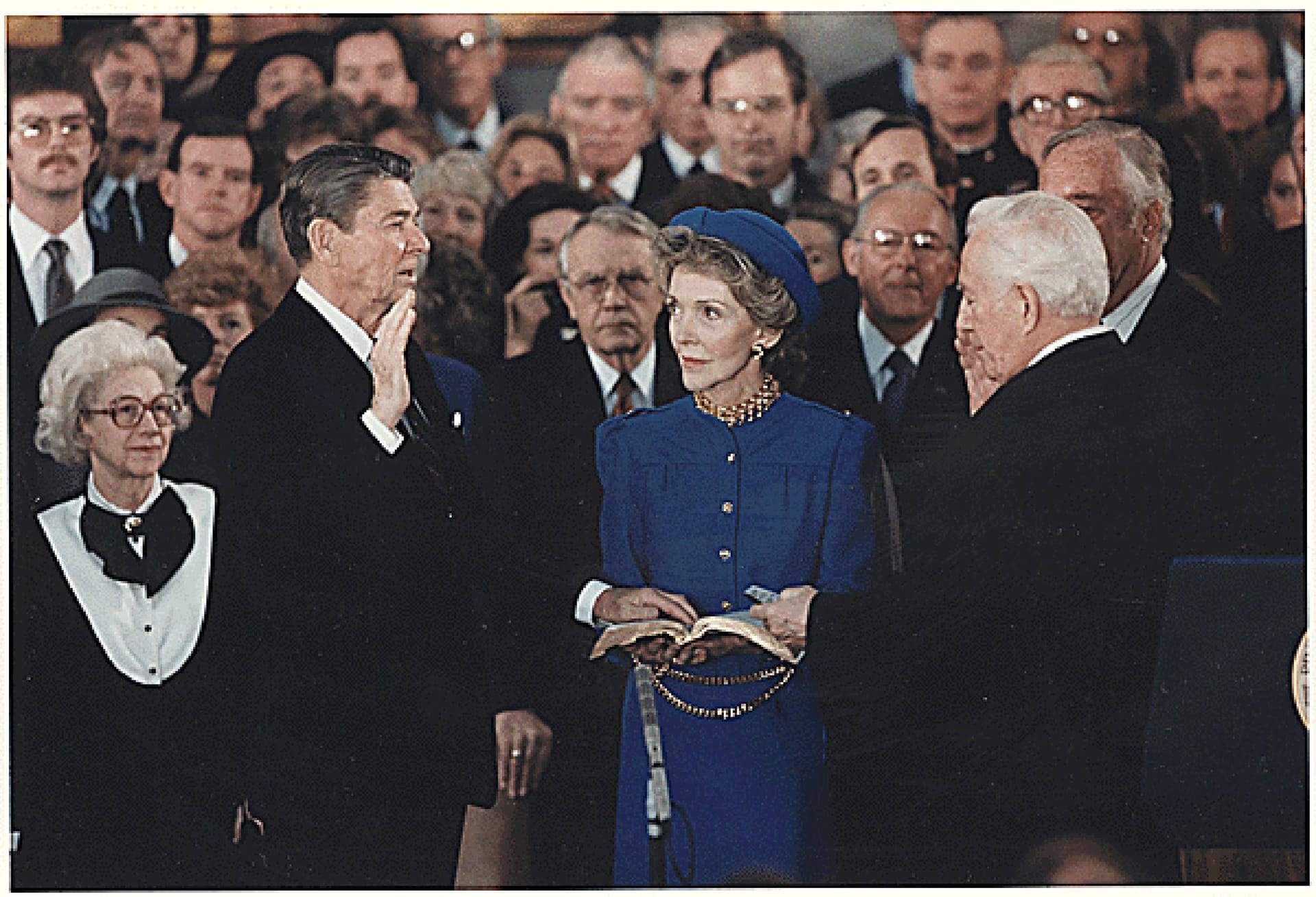 Ronald Reagan und seine Ehefrau Nancy Reagan 1985