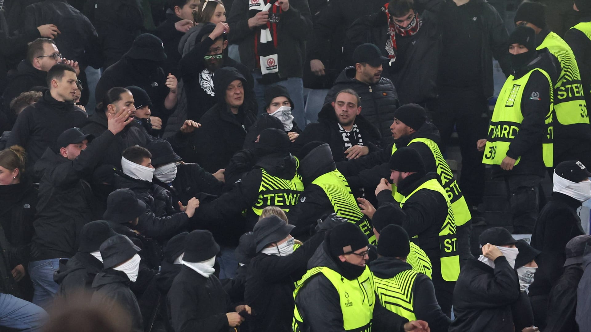 Krawall im Olympiastadion von Rom.