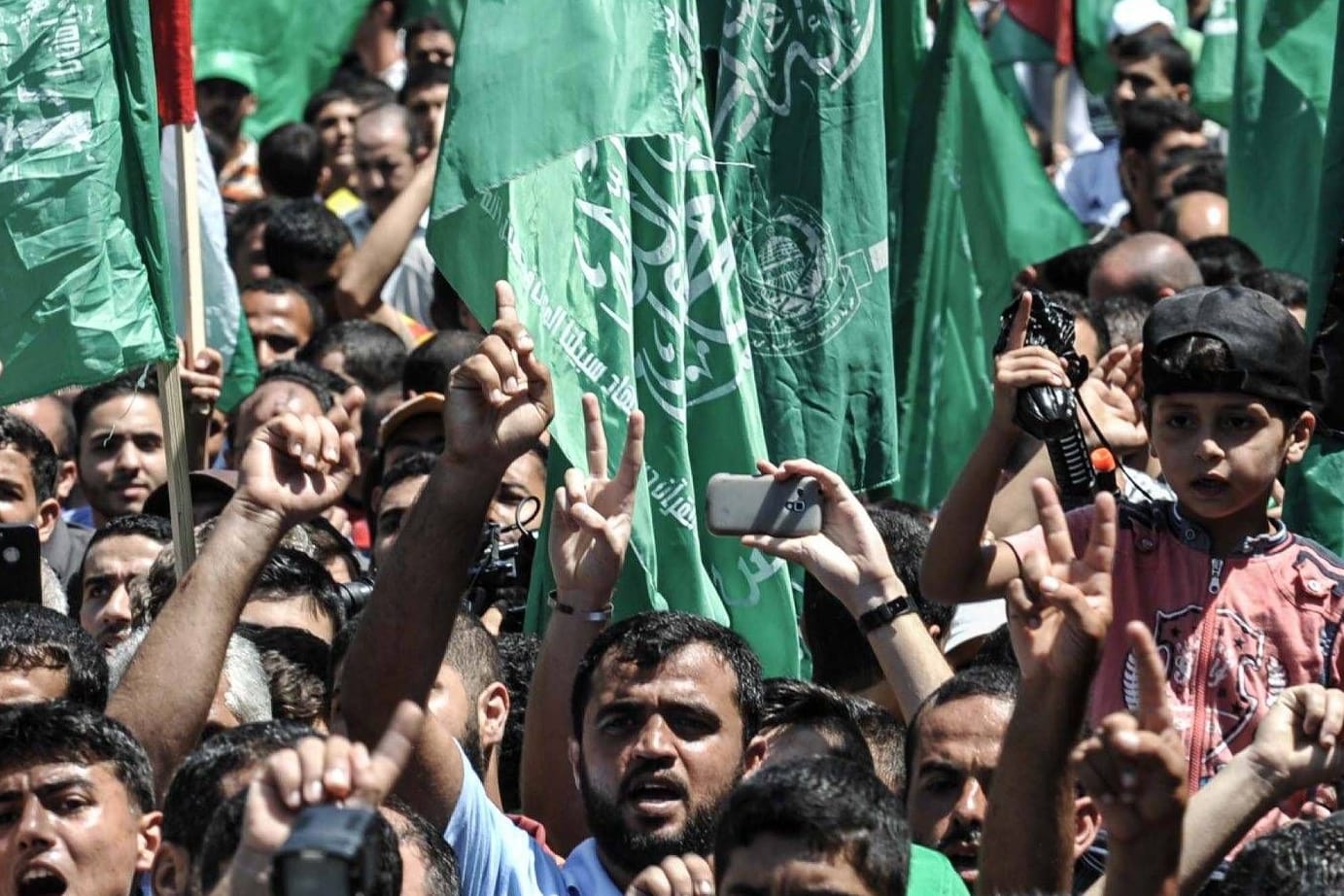 Hamas-Anhänger bei einer Demonstration in Gaza-Stadt (Symbolbild): Für Israel ist das Ende der Hamas Herrschaft ein wichtiges Kriegsziel.