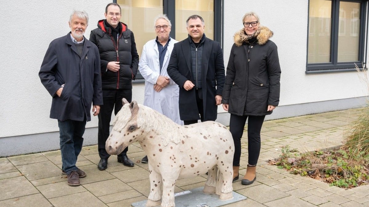 Ein Hingucker für Klein und Groß: Nicht nur die Verantwortlichen des Klinikums freuen sich über die Ponyspende.