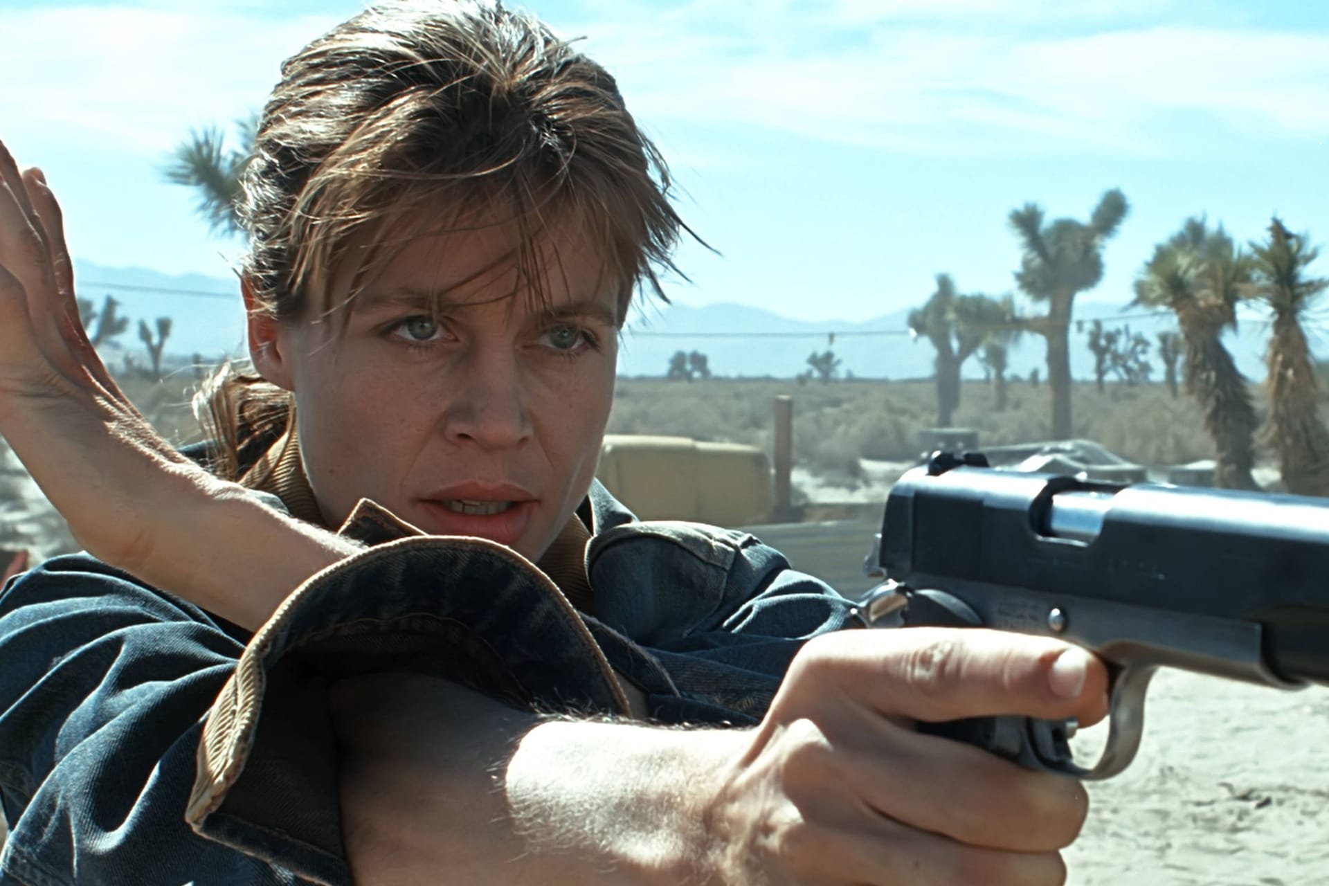 Linda Hamilton: 1991 schlüpfte sie zum zweiten Mal in die Rolle der Sarah Connor.