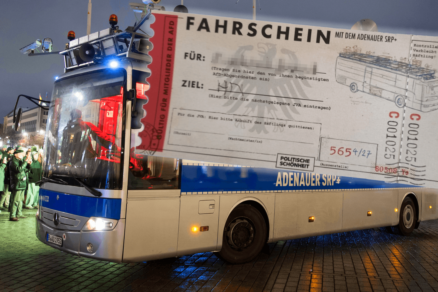 Ticket für Gefangenentransporter: Ein aktives AfD-Mitglied in Heilbronn hat das auf seinen Namen ausgefüllt in seinem Briefkasten gefunden.