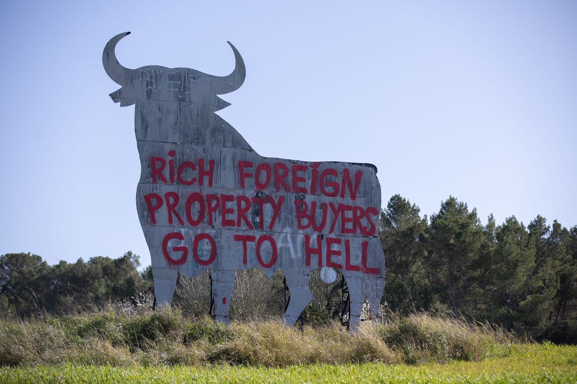 Graffiti gegen Tourismus auf Mallorca