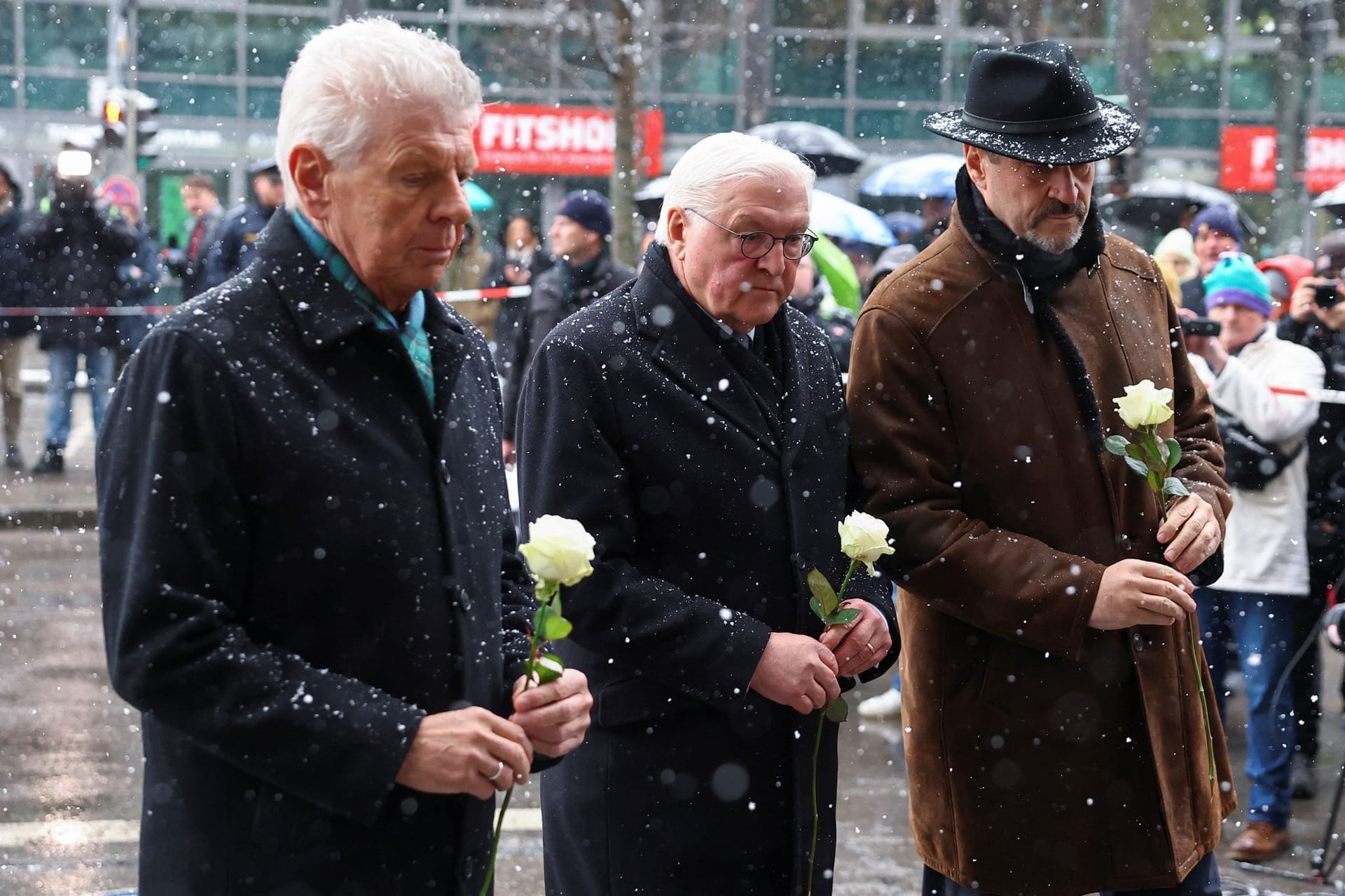 Wreath-laying ceremony at the site of a suspected ramming attack