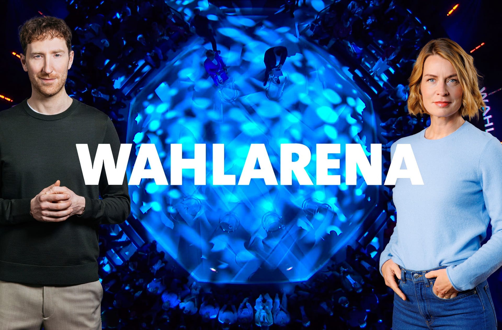 Die "Wahlarena" im Ersten: Jessy Wellmer und Louis Klamroth moderierten die Bürgergespräche.