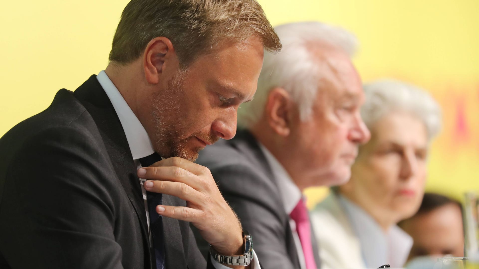 Christian Lindner, Wolfgang Kubicki und Marie-Agnes Strack-Zimmermann: Nach Lindners Rücktritt haben beide Interesse an der Nachfolge gezeigt.