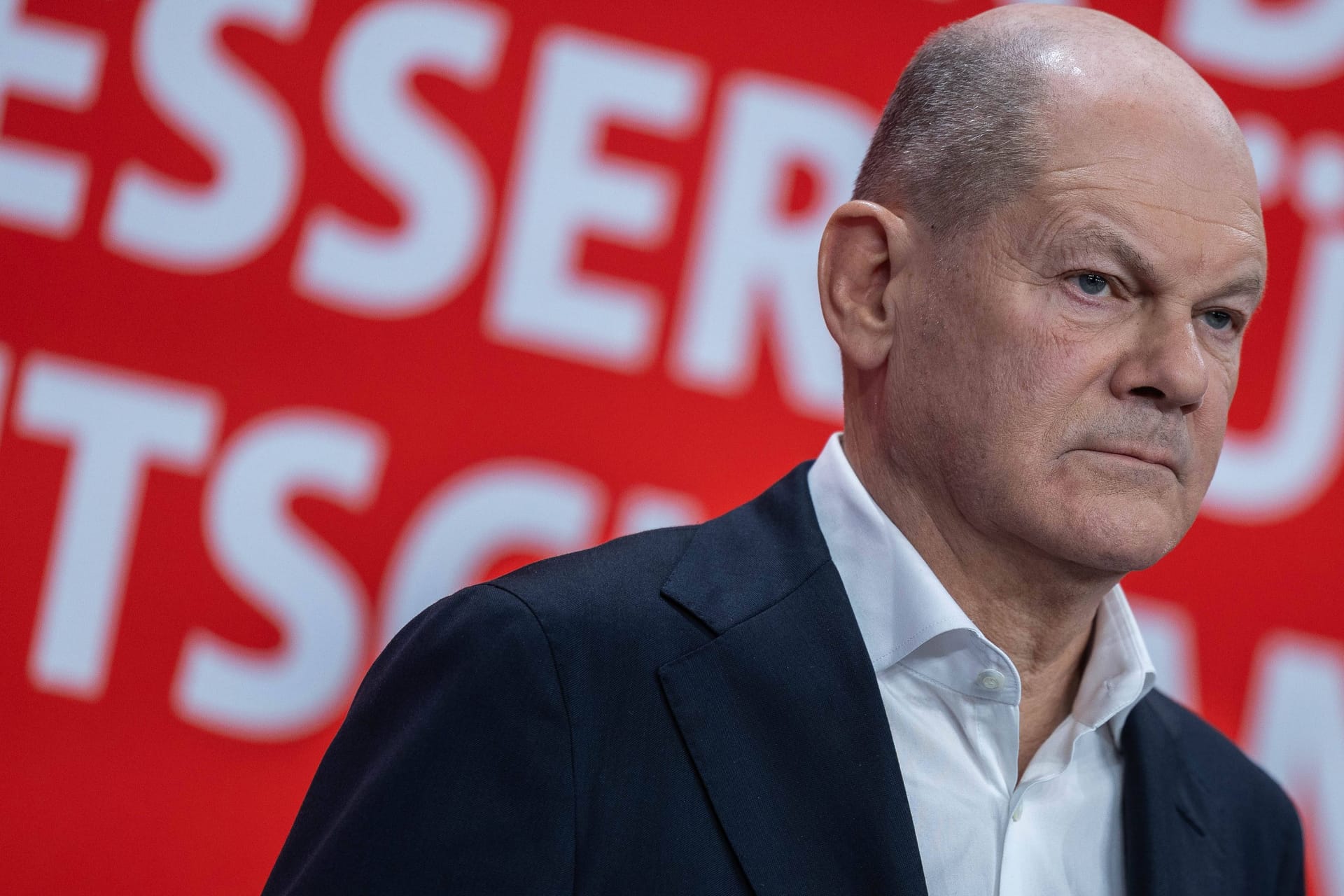 Olaf Scholz am Wahlabend. Seine Zeit als Kanzler neigt sich dem Ende entgegen.