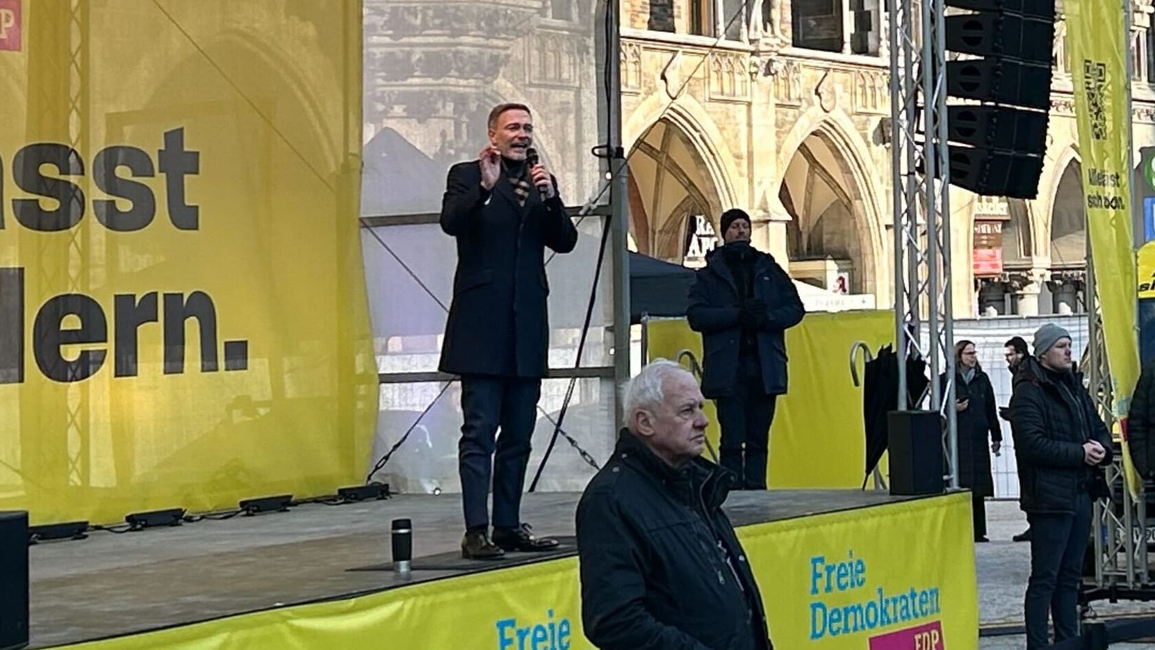 FDP-Chef Christian Lindner: Er sprach am Dienstag auf dem Marienplatz.