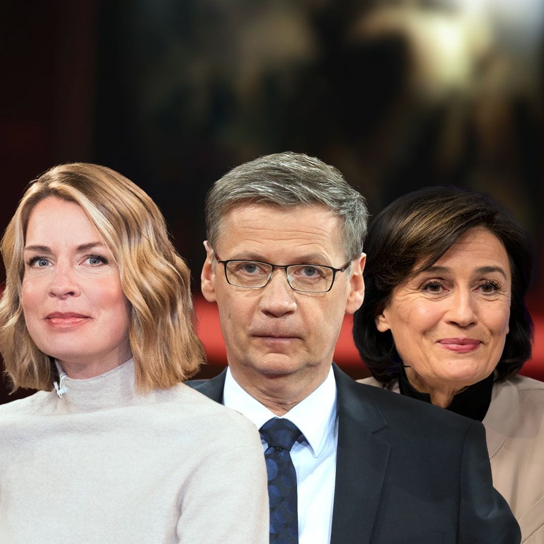 Jessy Wellmer, Günther Jauch und Sandra Maischberger: Drei der Protagonisten unter der Schar der TV-Moderatoren.