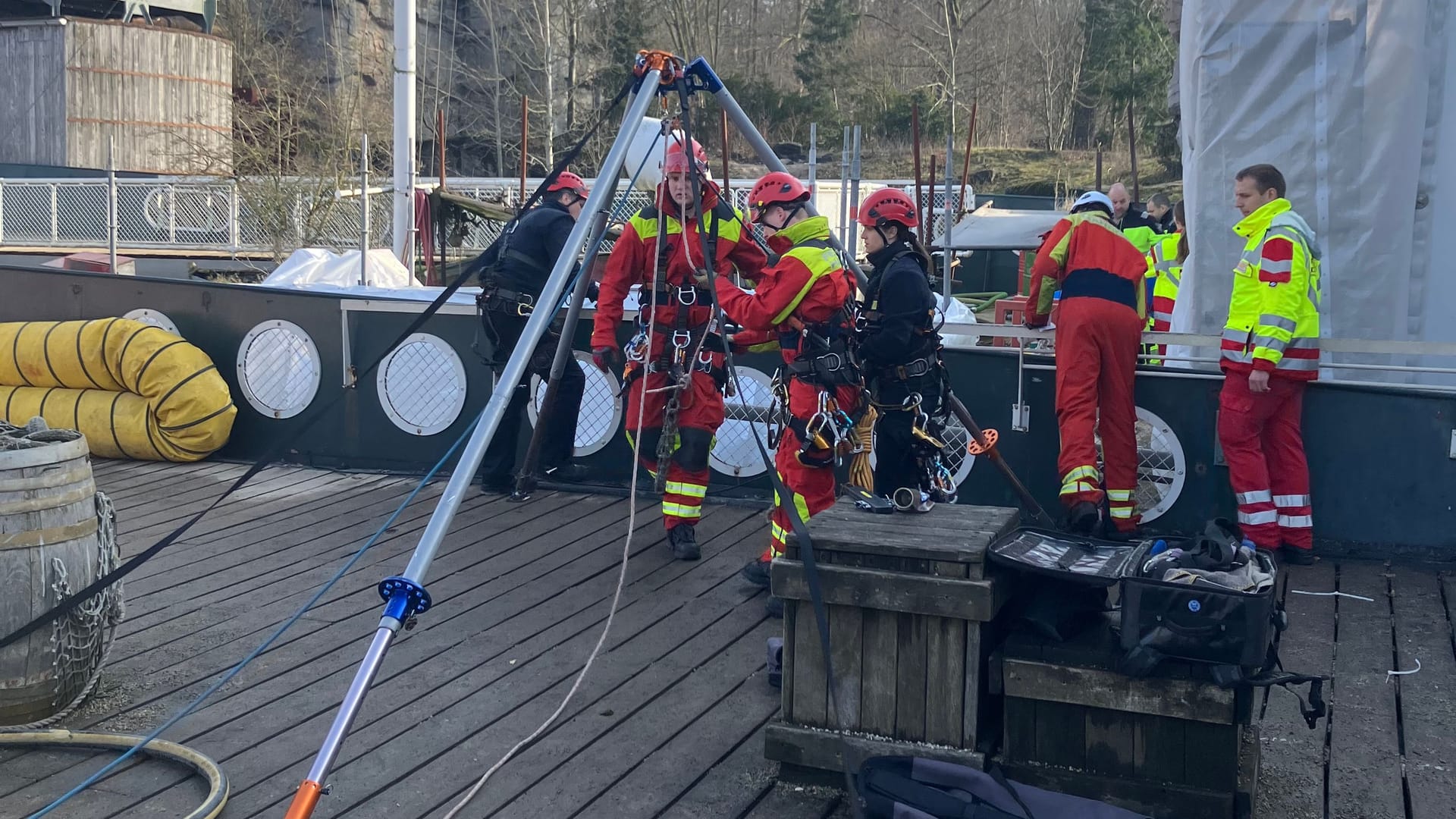 Ein Hängesitz kam für die Rettung zum Einsatz.