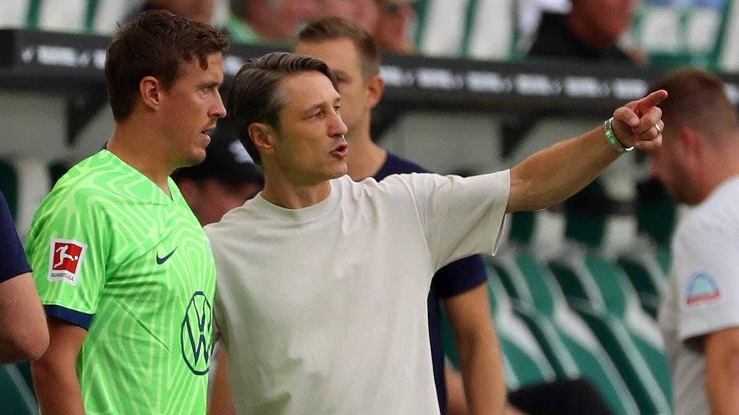 Max Kruse (l.) und Niko Kovač: Während seiner Amtszeit beim VfL Wolfsburg trainierte der Coach auch Kruse.