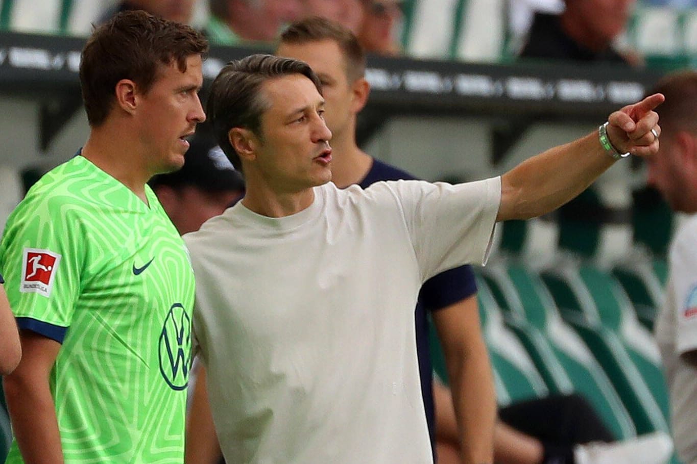 Max Kruse (l.) und Niko Kovač: Während seiner Amtszeit beim VfL Wolfsburg trainierte der Coach auch Kruse.