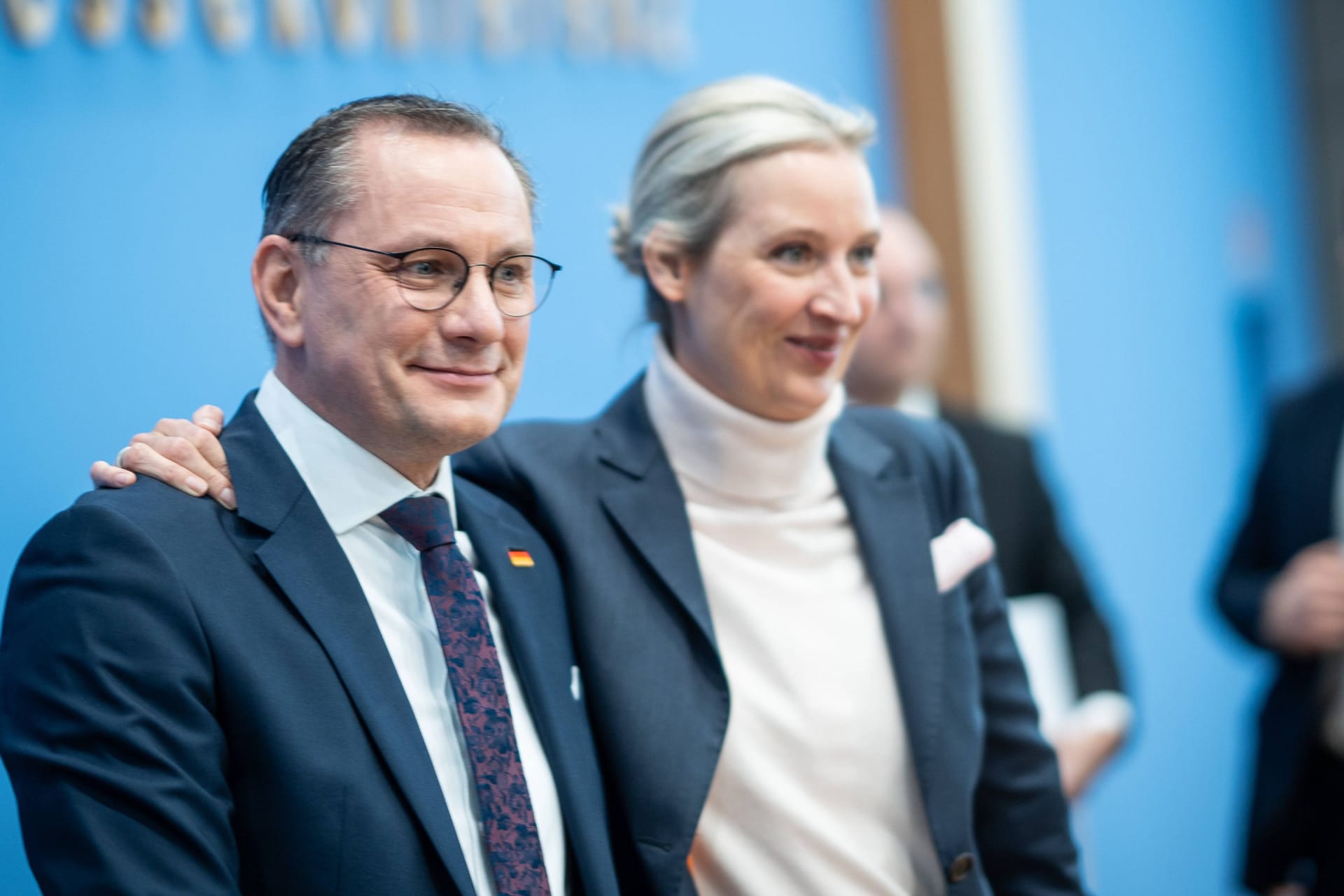 Tino Chrupalla (l.) und Alice Weidel: Sie sind Parteivorsitzende der AfD.