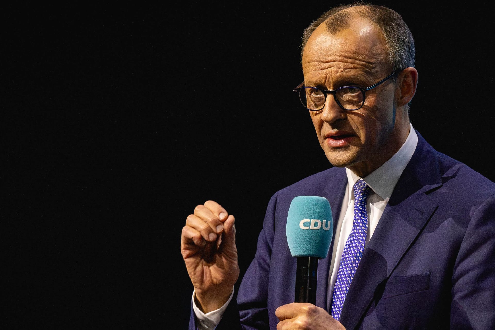 Friedrich Merz während des Wahlkampfauftritts in Berlin.