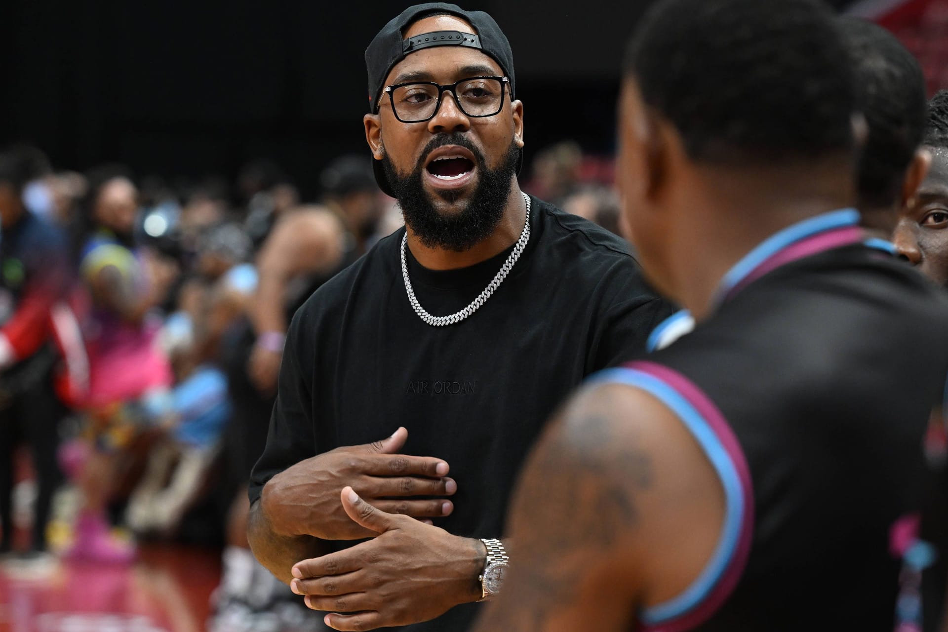 Marcus Jordan, hier bei einem Basketballspiel im Jahr 2023: Der 34-Jährige ist Sohn von Basketball-Legende Michael Jordan.