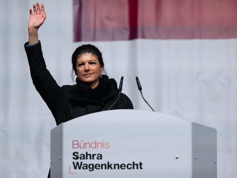 Sahra Wagenknecht beim Start der BSW-Wahlkampftour.