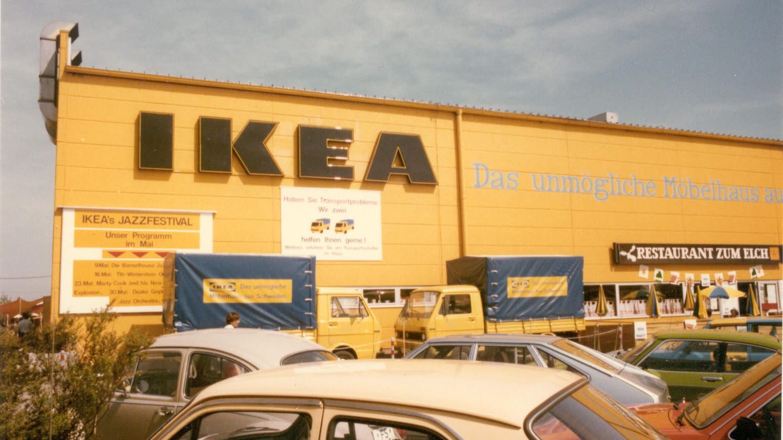 Historisches Bild der Ikea-Filiale in Eching: Dort wurde 1974 der erste Standort in Deutschland eröffnet.