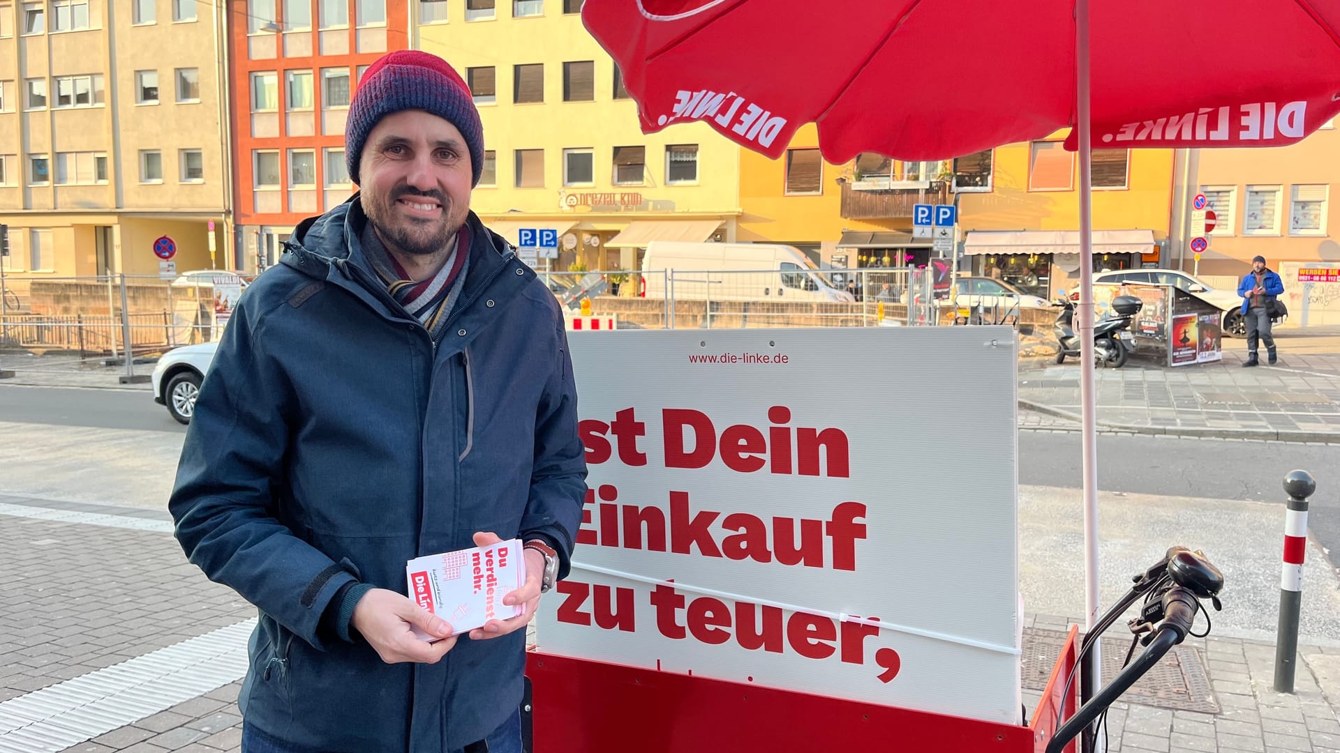 Der Direktkandidat am Rathenauplatz: Am vergangenen Wochenende hat er auch seine Parteifreunde in Erfurt beim Wahlkampf unterstützt.