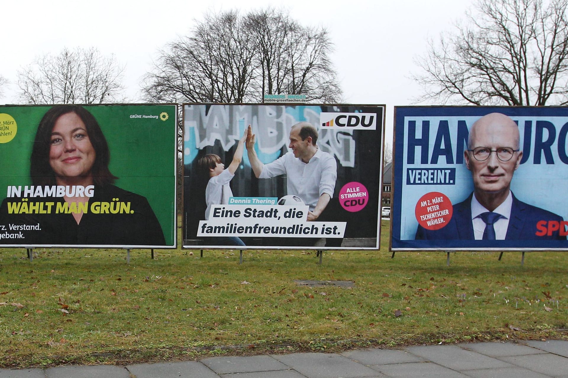 Wahlplakate zur Bürgerschaftswahl in Hamburg: Am kommenden Sonntag, 2. März, geben die Wähler ihre Stimmen ab.