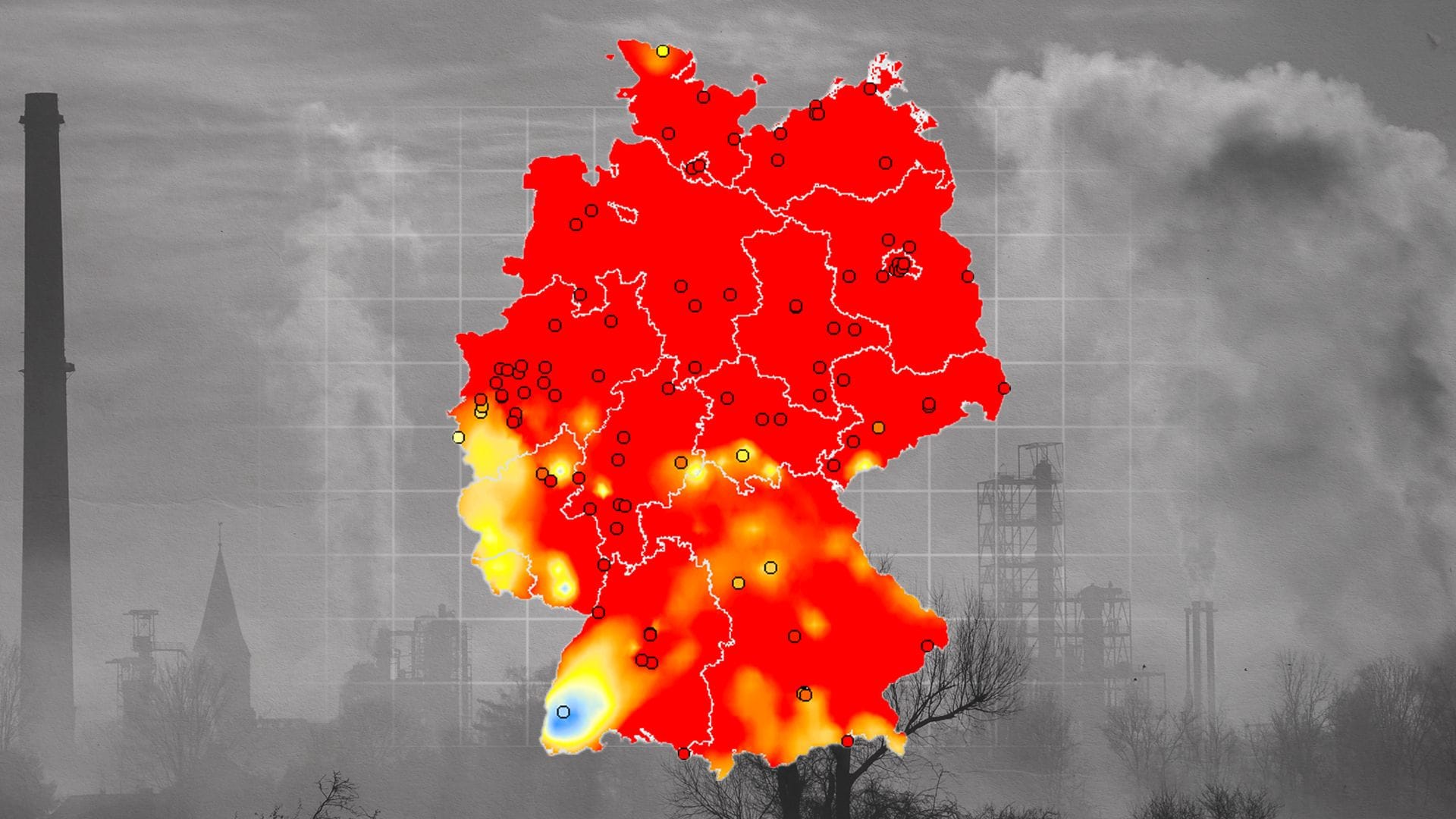 Die Werte der Feinstaubkonzentration in Deutschland sind so hoch wie seit Jahren nicht mehr. Eine Smog-Glocke hängt über dem Land.