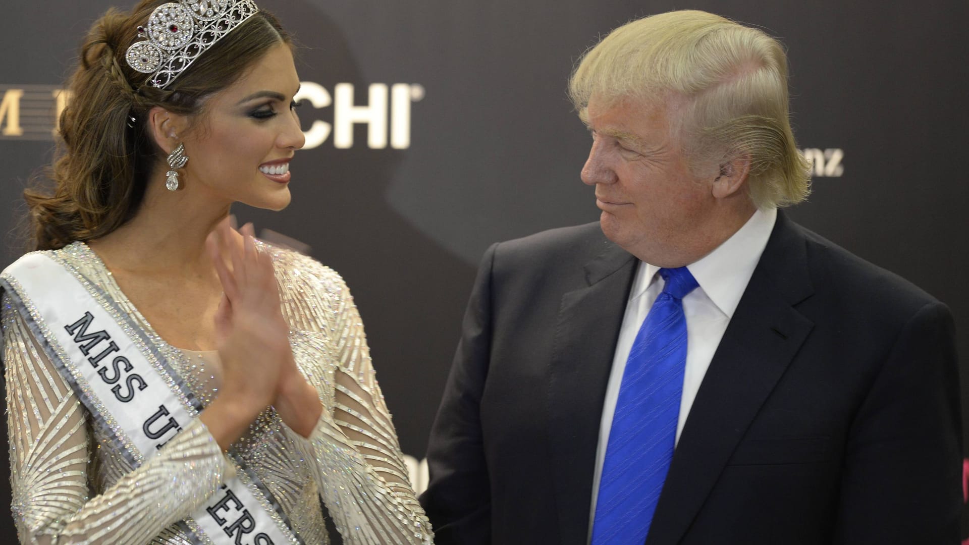 Schöne Frauen in Russland: Trump 2013 mit der Gewinnerin einer von ihm in Moskau ausgerichteten "MIss Universe"-Wahl.