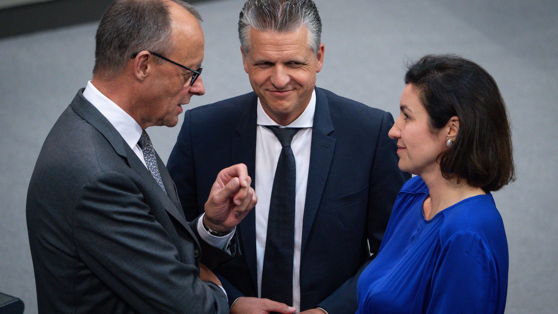 Dorothee Bär, Thorsten Frei und Friedrich Merz (v.r., Archivbild): Wie bestückt der wohl kommende Kanzler sein Kabinett?