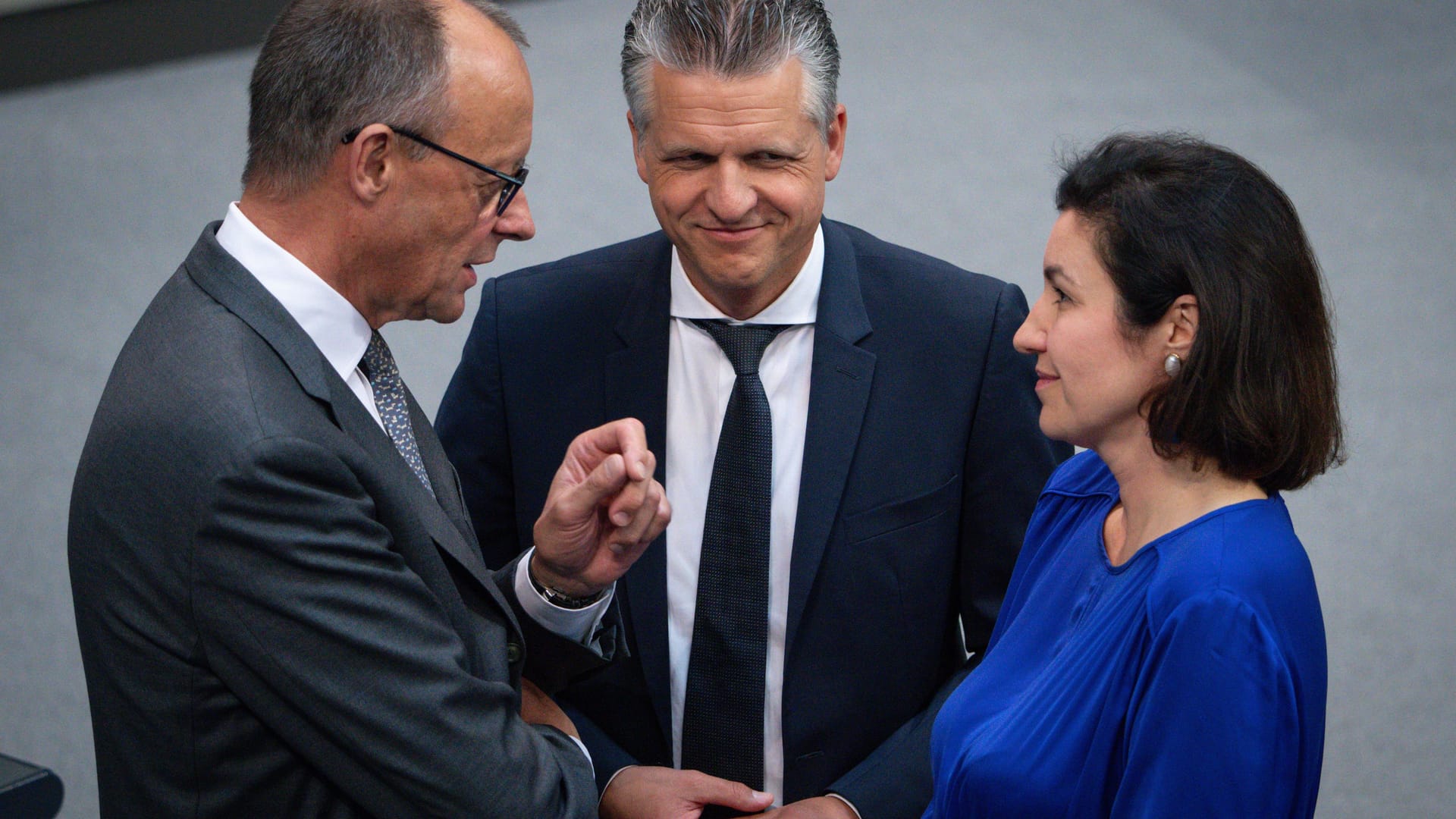 Dorothee Bär, Thorsten Frei und Friedrich Merz (v.r., Archivbild): Wie bestückt der wohl kommende Kanzler sein Kabinett?