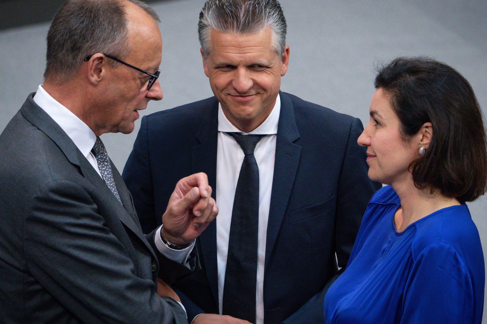 Dorothee Bär, Thorsten Frei und Friedrich Merz (v.r., Archivbild): Wie bestückt der wohl kommende Kanzler sein Kabinett?