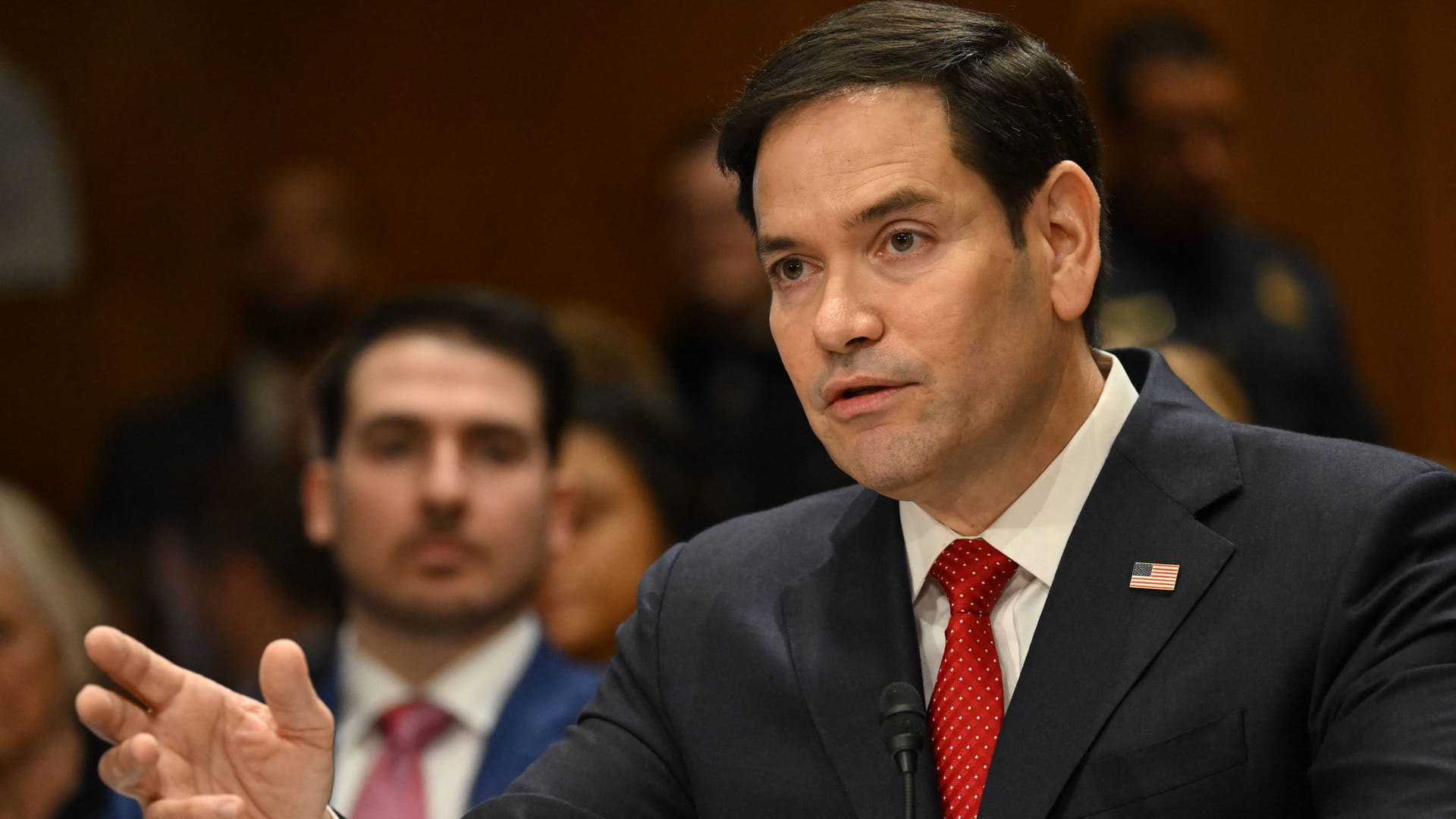 Marco Rubio, der Außenminister der USA, während seiner Anhörung vor dem US-Senat (Archivbild).