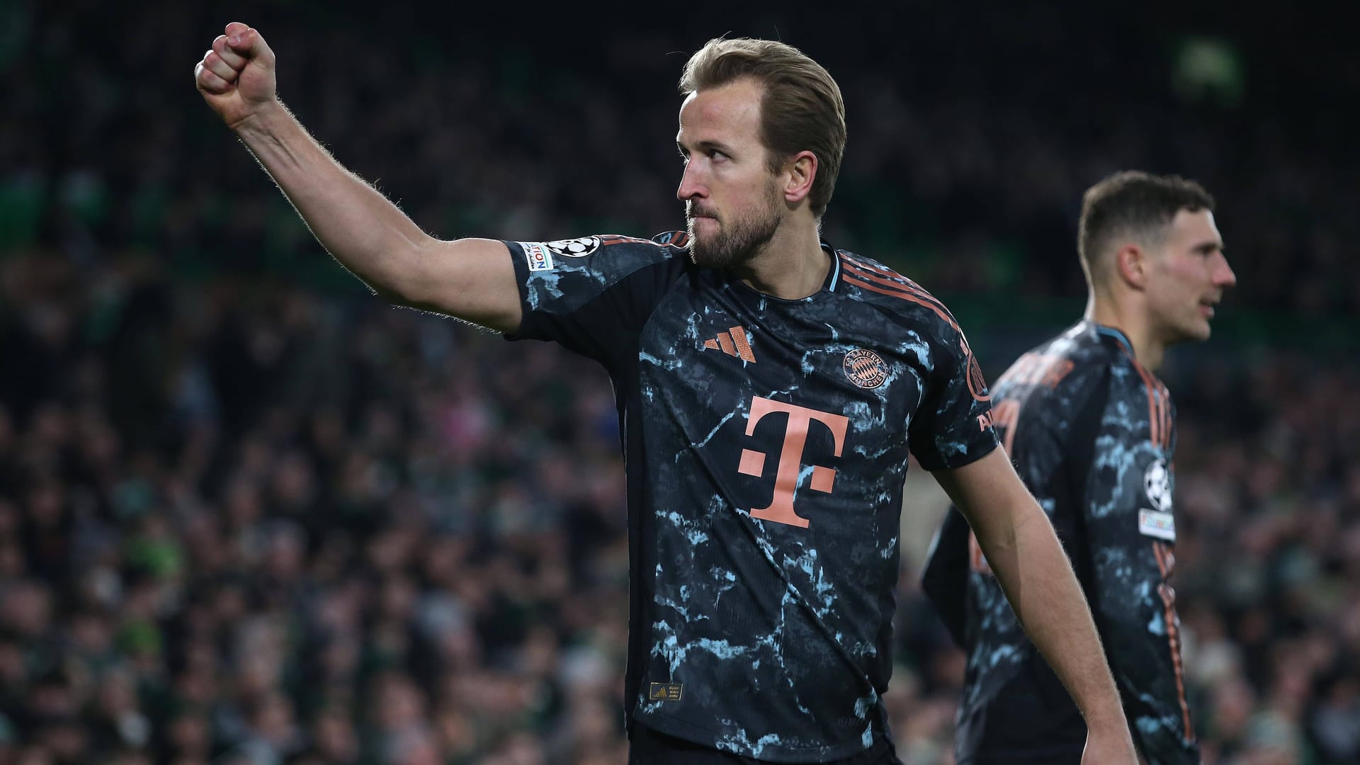 Harry Kane erzielte das zweite Tor der Bayern in Glasgow.