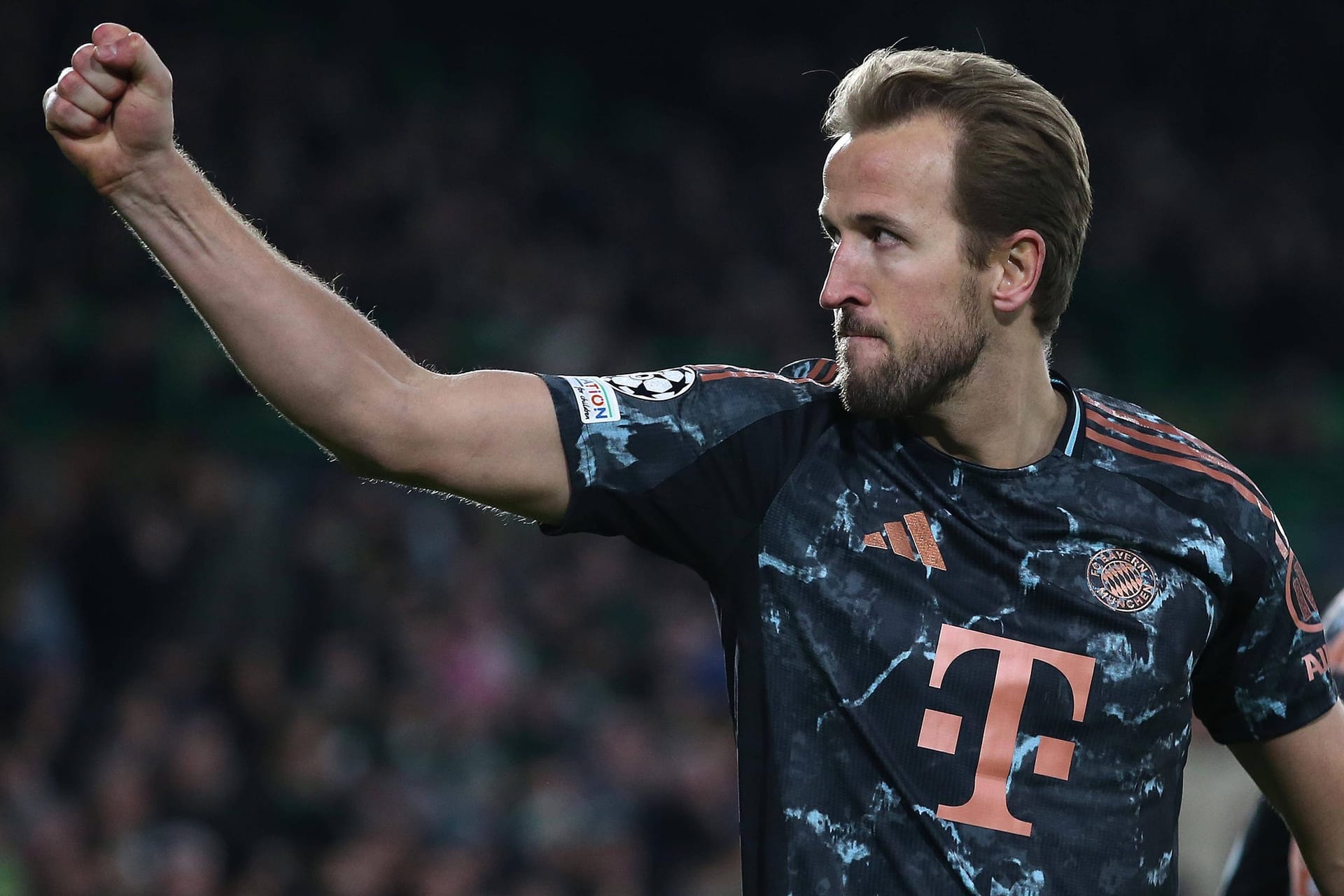 Harry Kane erzielte das zweite Tor der Bayern in Glasgow.