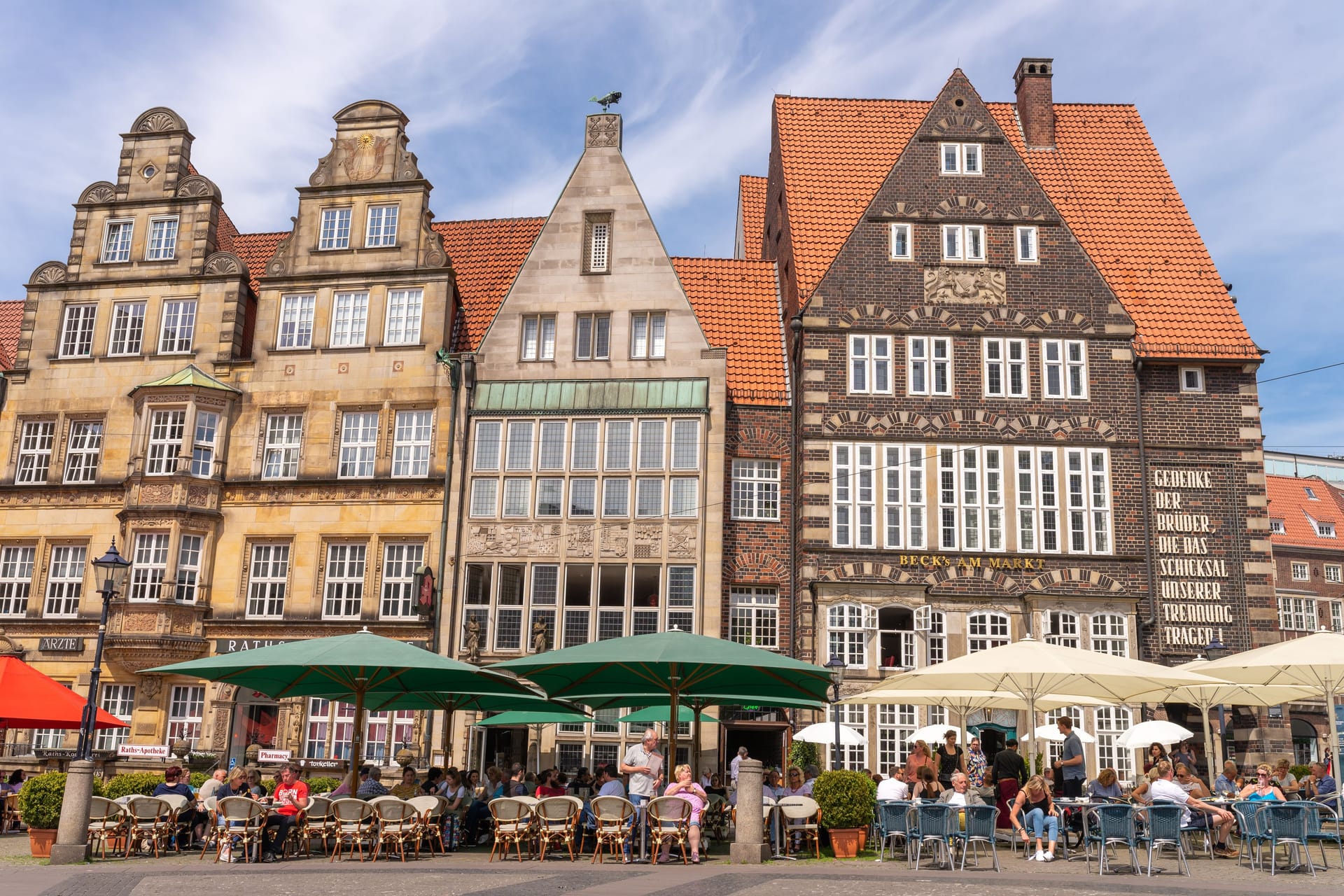 Bremen main market square in the centre of the Hanseatic City, Germany