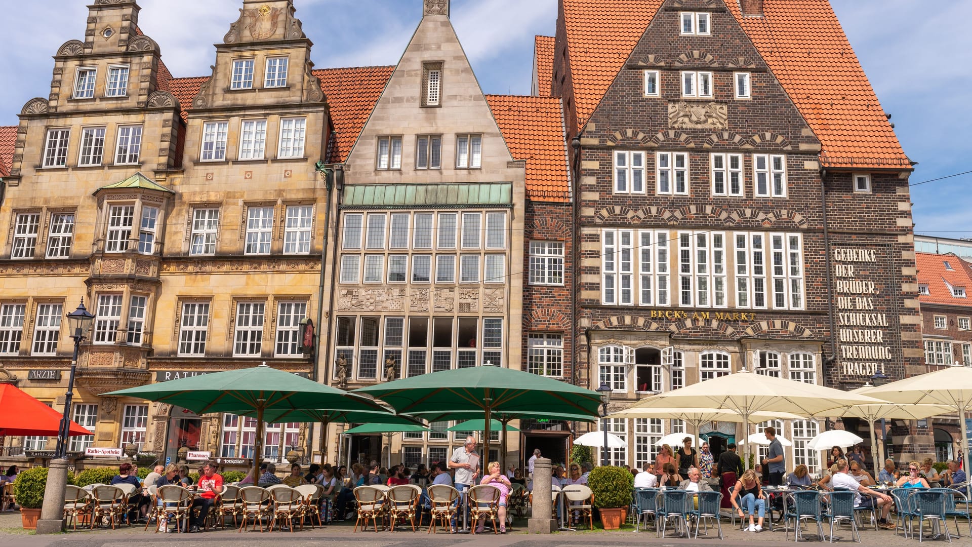 Bremen main market square in the centre of the Hanseatic City, Germany