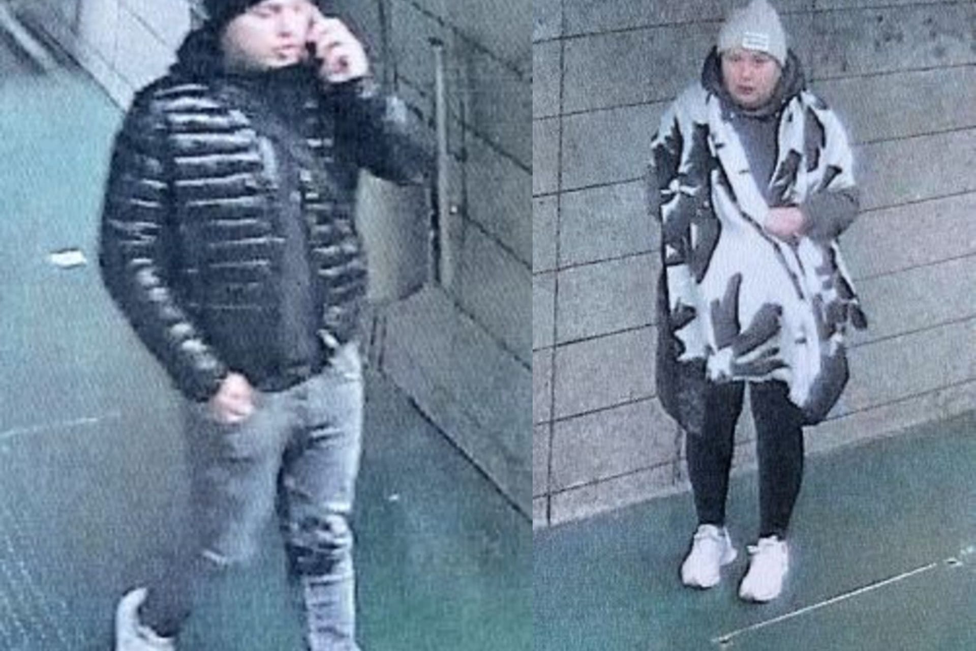 Mit diesen Fotos sucht die Polizei nach zwei Dieben aus Essen: Sie werden verdächtigt, einer Seniorin die Geldbörse gestohlen zu haben. Wer kennt sie?