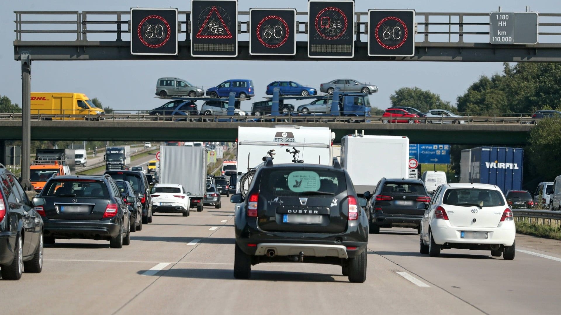 Die A1 bei Bremen: Die Beamten stellten viele Verstöße in kurzer Zeit fest.