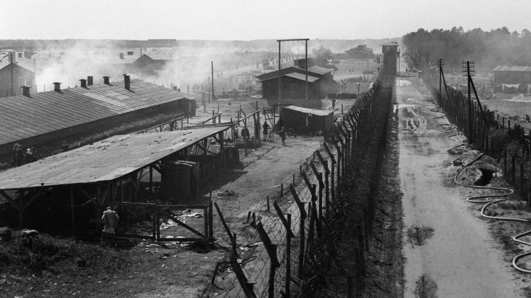 Blick auf das Konzentrationslager Bergen-Belsen.