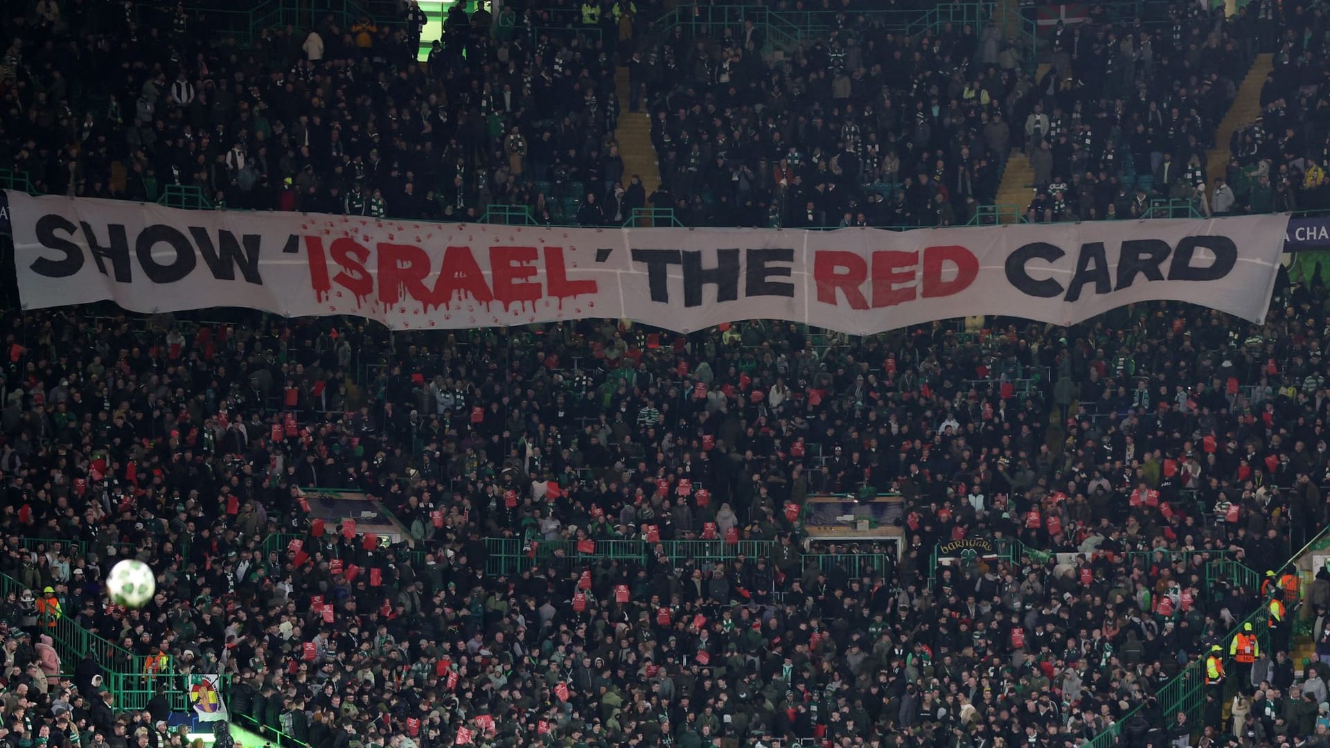 Politische Botschaft: Banner der Celtic-Anhänger im Spiel gegen den FC Bayern.