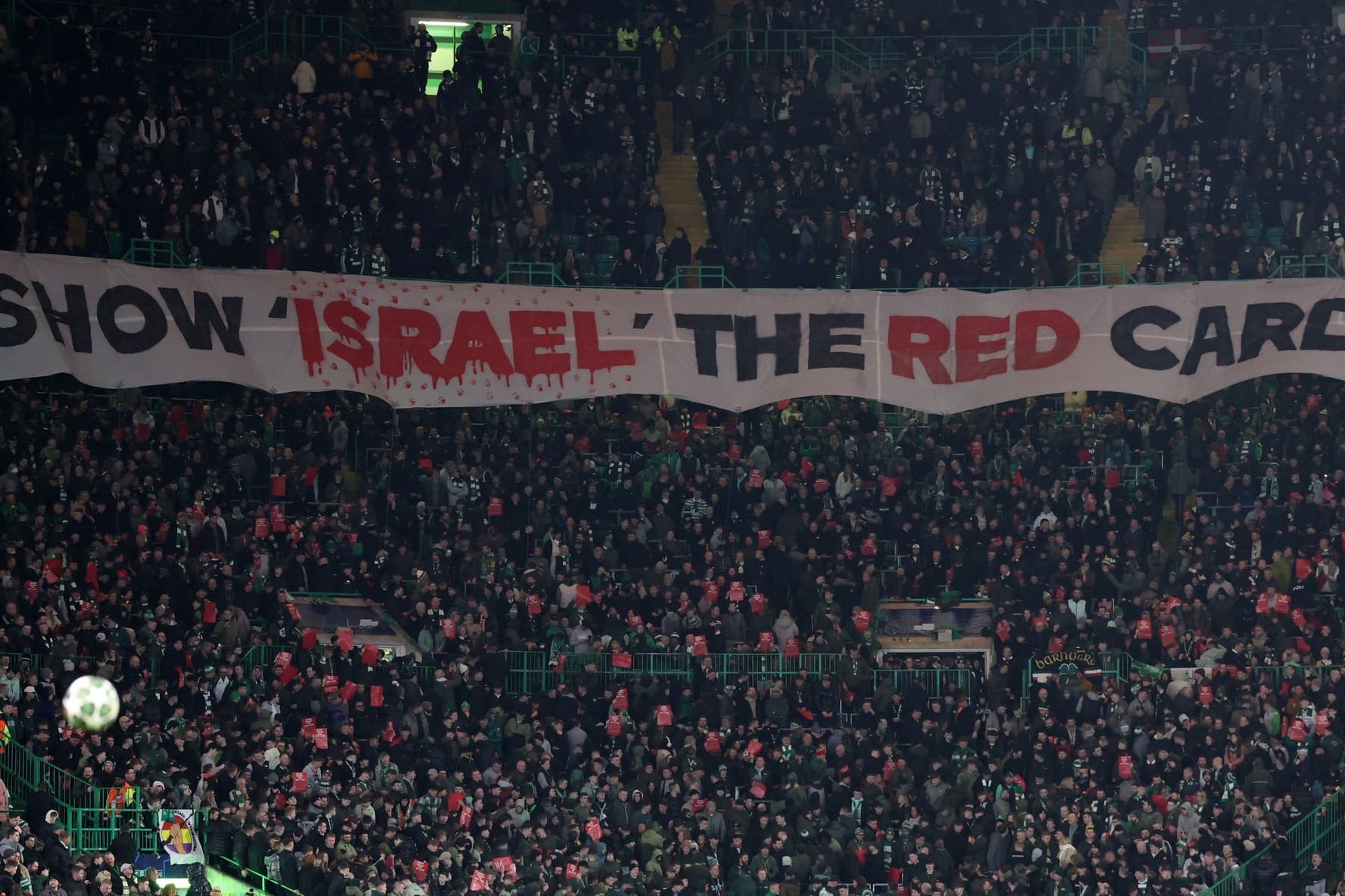 Politische Botschaft: Banner der Celtic-Anhänger im Spiel gegen den FC Bayern.