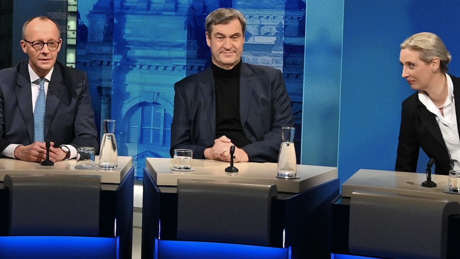 Friedrich Merz, Markus Söder und Alice Weidel: Viele Bürger wünschen sich eine Koalition aus CDU, CSU und AfD.
