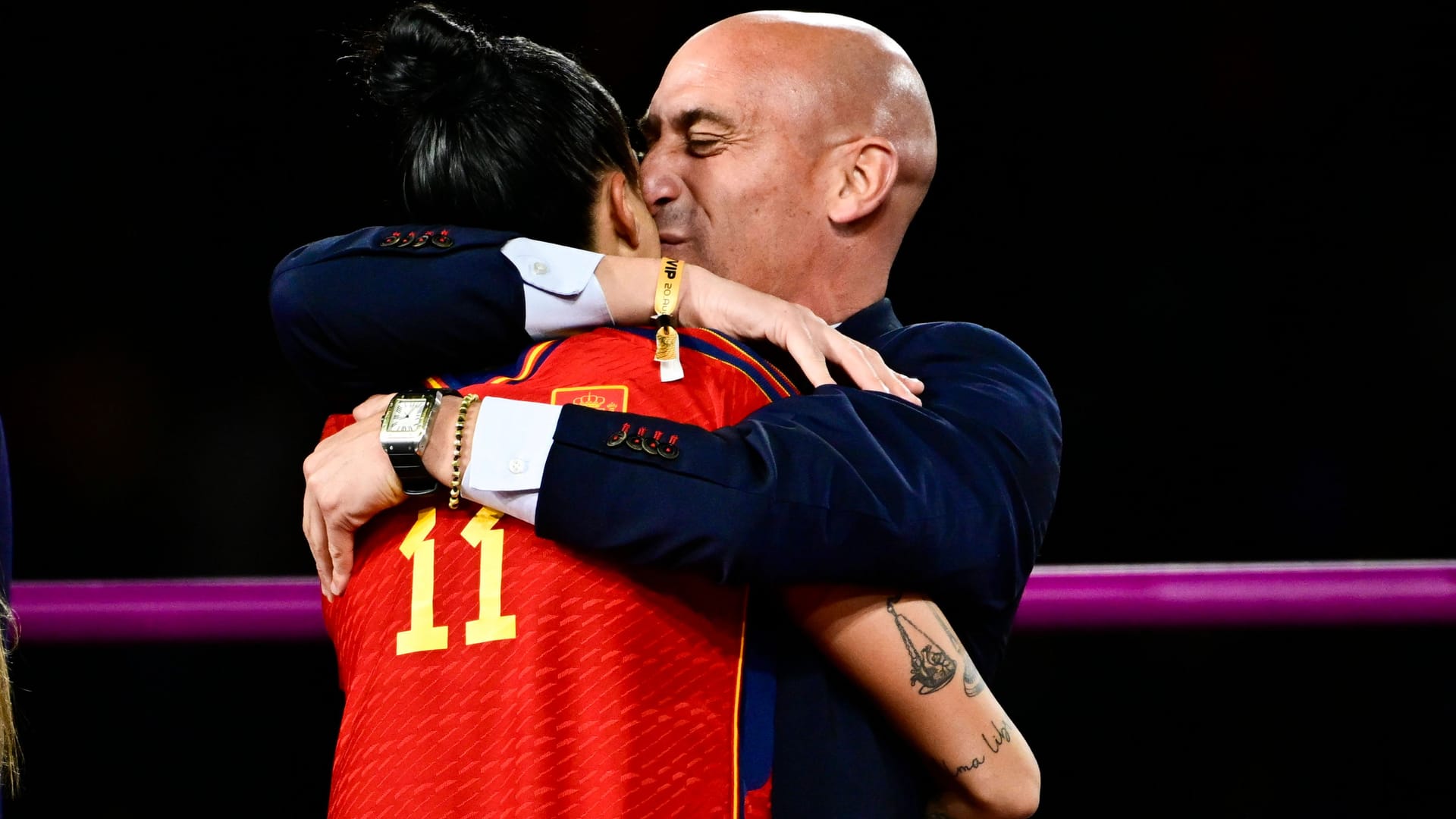 Die Szene des Anstoßes: Luis Rubiales und Jennifer Hermoso nach dem WM-Finale.