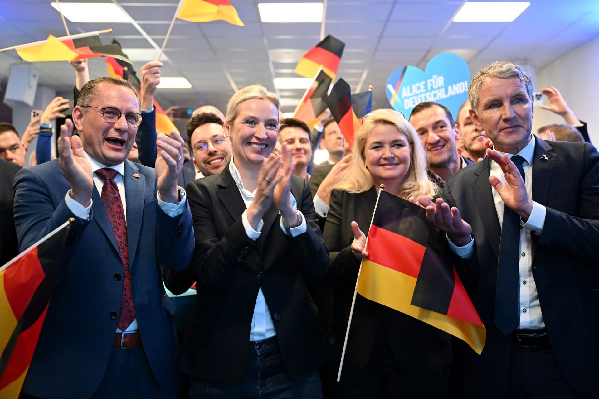 Alice Weidel und Björn Höcke: Sie feierten bei der Wahlparty in der ersten Reihe.