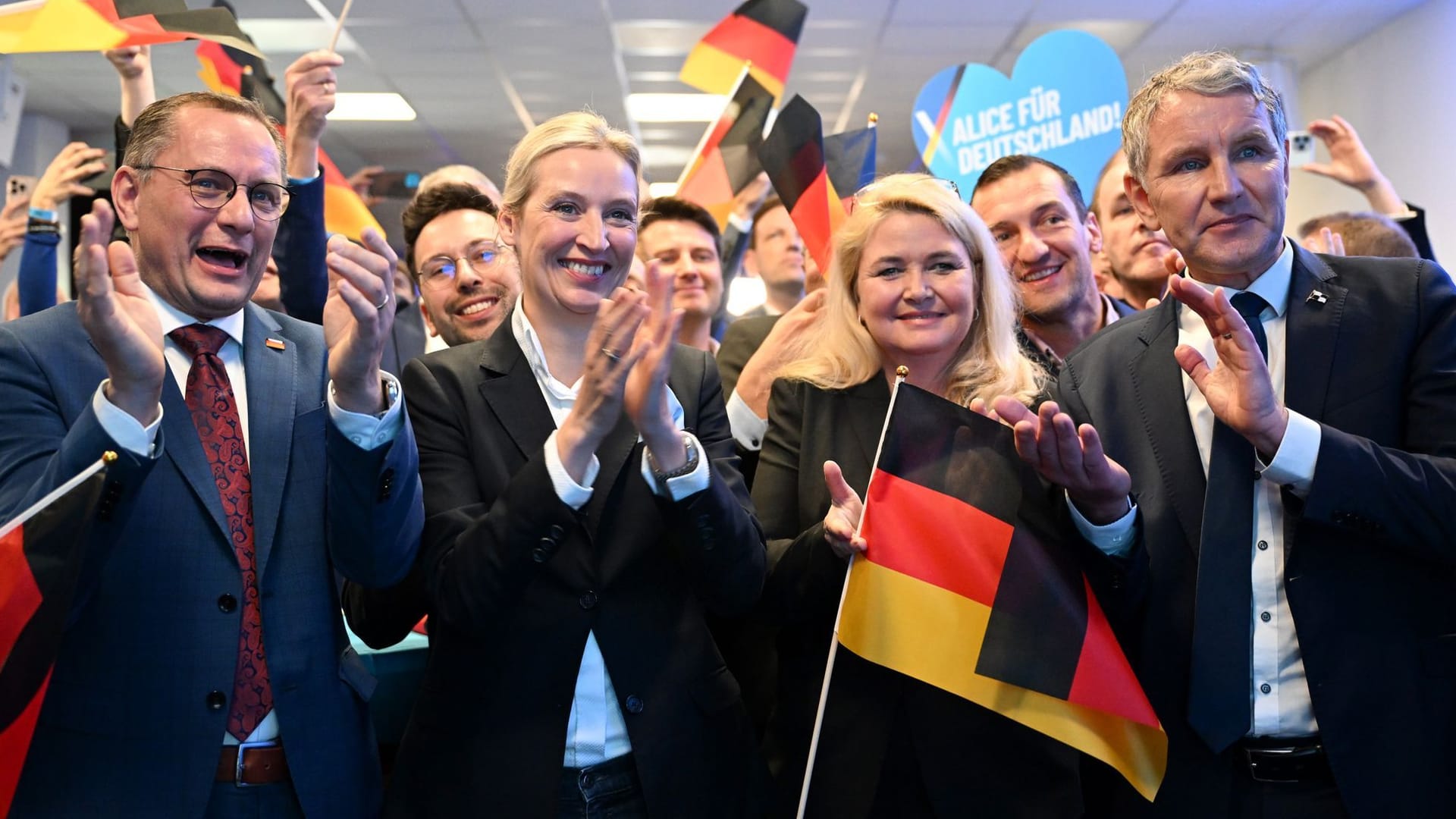 Alice Weidel und Björn Höcke: Sie feierten bei der Wahlparty in der ersten Reihe.