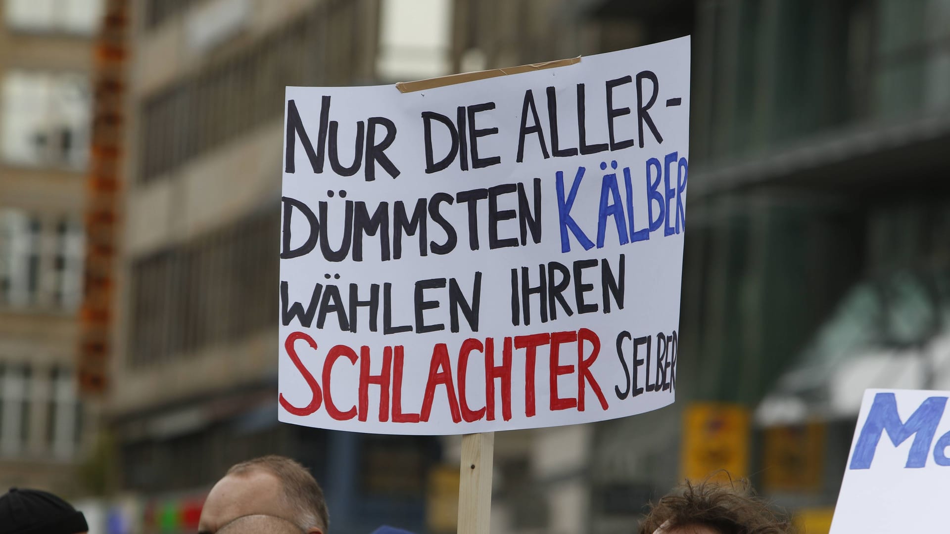 "Nur die allerdümmsten Kälber...": Protest gegen den Verein "Juden in der AfD" im Oktober 2018 in Frankfurt.