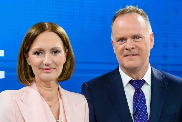 Bettina Schausten und Christian Sievers: Die Moderatoren führten durch die Wahlsendung "Klartext".