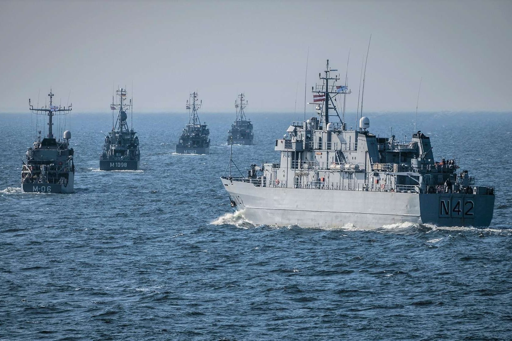 Deutsche, litauische und lettische Marineboote in der Ostsee: Experten halten einen russischen Angriff in zwei Jahren für möglich.