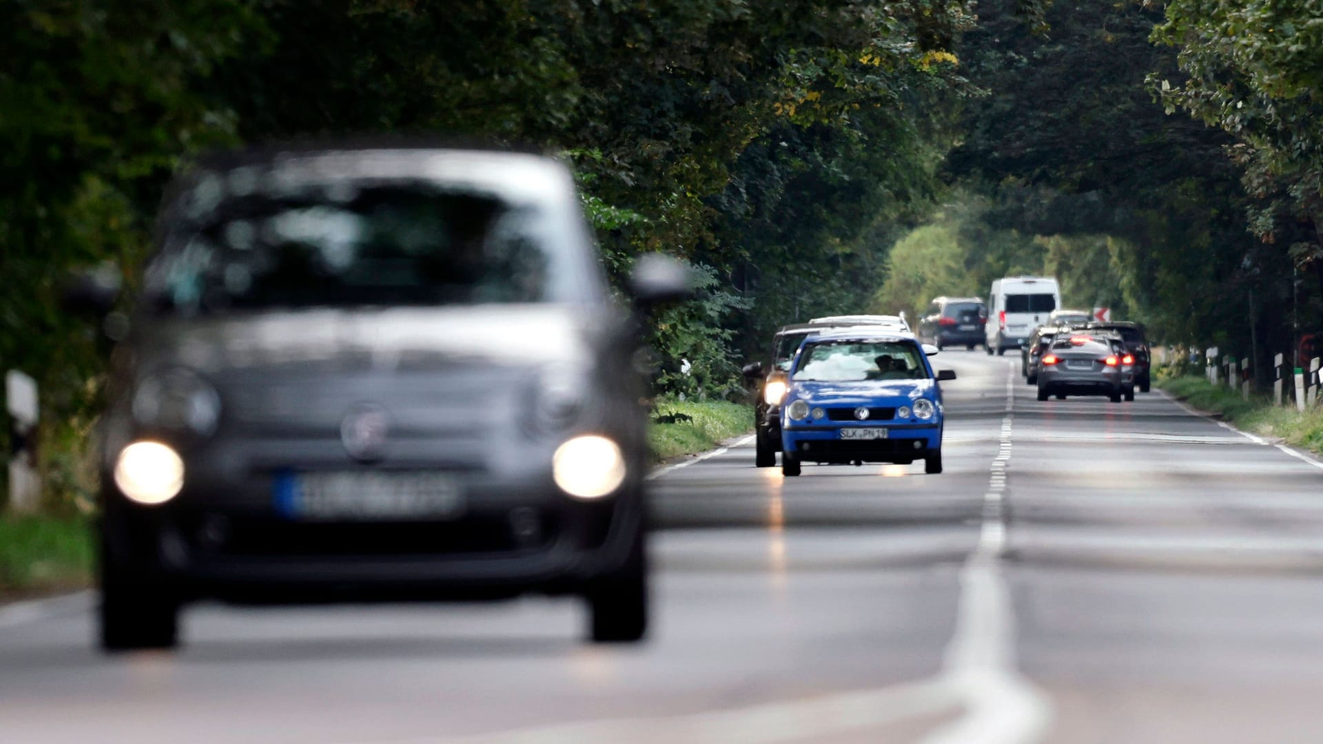 Fahren auf der Landstraße: Beim Überholen unbedingt auf ausreichend weite Sicht achten.